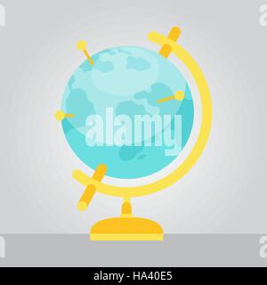 Vector Geographic Globe Flat Style Illustration Stock Vector