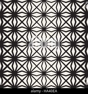 Vector Seamless Black And White Lines Geometric Pattern Stock Vector