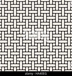 Vector Seamless Black And White Lattice Geometric Pattern Stock Vector