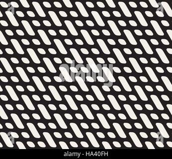 Vector Seamless Black And White Rounded Geometric Pattern Stock Vector