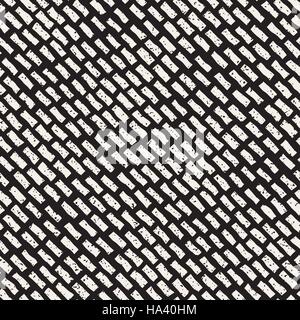 Vector Seamless Hand Drawn Diagonal Grunge Strokes Pattern Stock Vector