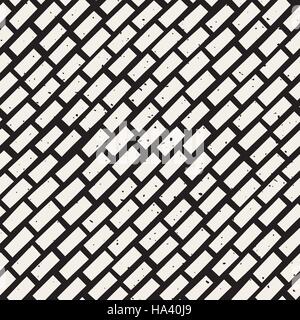 Vector Seamless Black and White Hand Drawn Diagonal Lines Pattern Stock Vector
