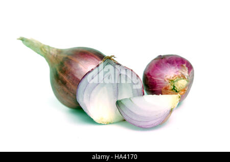 Shallot (also named as ascalonicum, Allium stipitatum, Allium fistulosum, red onion, salad onion, spring onion, scallion, salad shallot or simply shal Stock Photo
