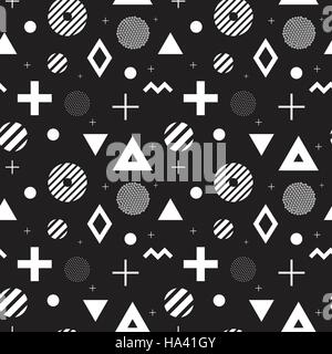 Memphis background. Seamless abstract pattern fashion 80-90s. It can be used in printing, website background and fabric design. Stock Vector