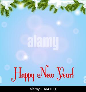 Blue christmas background with new year tree Stock Vector