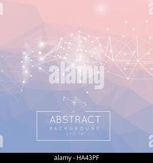 Abstract polygonal background. Low poly design connecting dots a Stock Vector