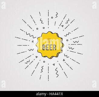 Beer festival shining banner, colorful background in flat style Stock Photo