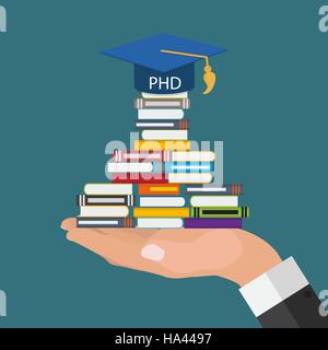 Hard and Long Way to the Doctor of Philosophy Degree PHD Stock Vector