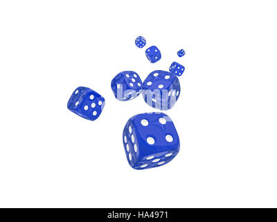 classic dice 3d rendering on white Stock Photo