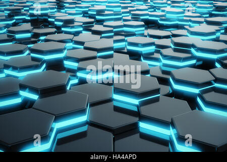 Abstract blue of futuristic surface hexagon pattern, hexagonal ...