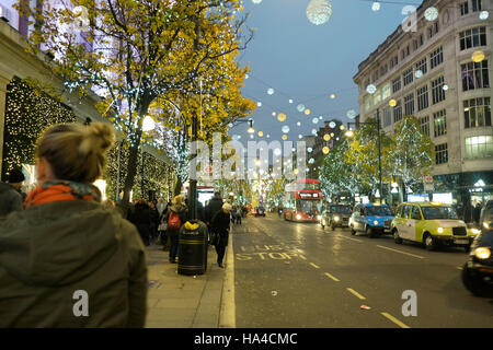 London, UK. 26th November 2016. Christmas lights on Bond Street,London. Credit:  claire doherty/Alamy Live News Stock Photo