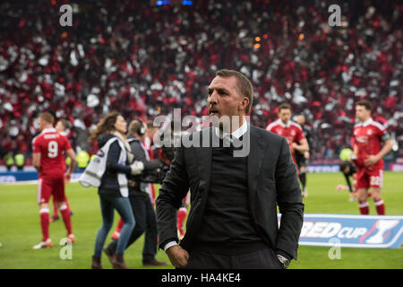 Aberdeen v Celtic, Betrfred League Cup Final, Glasgow, UK. 27th Nov, 2016.  Brendan Rodgers before the game Credit:  Tony Clerkson/Alamy Live News Stock Photo