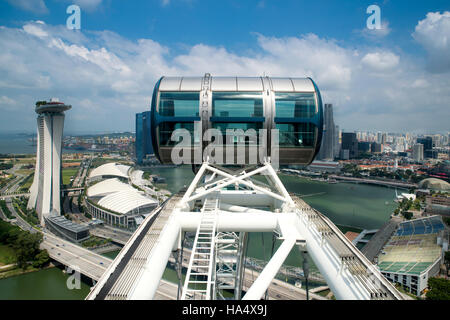 Aerial view of Singapore skyscraper in Singapore. Singapore flyer. Stock Photo