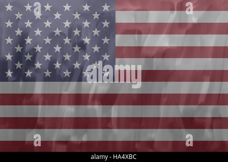 USA / United states of America painted / drawn vector flag. Dramatic, unusual look. Vector file contains flag and texture layers Stock Vector