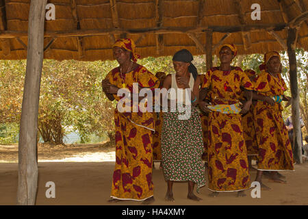 Traditional African Goba dancing at the Chiawa Cultural Village on the Zambezi River in Zambia, Africa Stock Photo