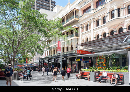 Pedestrianised Queen Street Mall, Brisbane City, Brisbane, Queensland ...