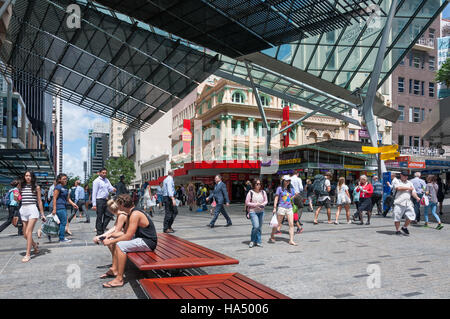 Queen Street Mall, Brisbane City, Brisbane, Queensland, Australia Stock Photo