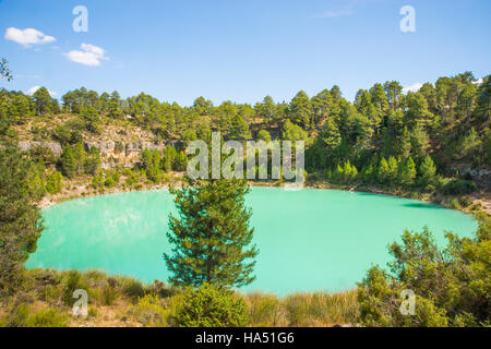 La Gitana lake, natural monument. Lagunas de Cañada del Hoyo, Serrania de Cuenca Nature Reserve, Cuenca province, Castilla La Mancha, Spain. Stock Photo
