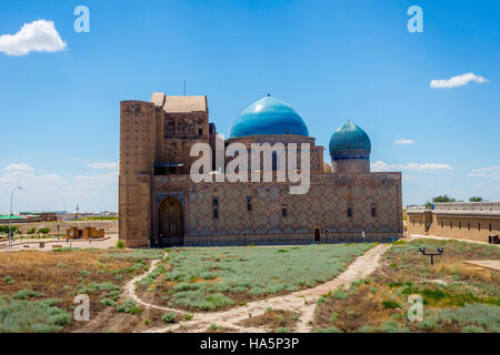 View on Turkistan Khoja Ahmed Yasawi mausoleum, Kazakhstan Stock Photo