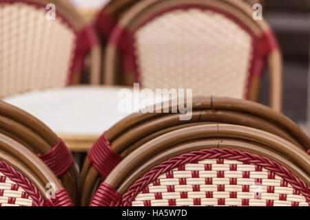 Cafe chairs in France. Stock Photo