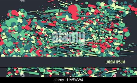 Abstract colorful background. HD format screen size suitable. Wallpaper vector illustration. Red green blue circles backdrop. Copy-space text place. Stock Vector