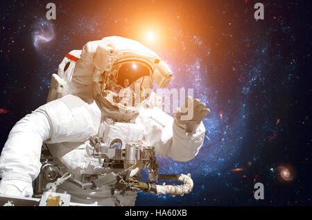 Astronaut in outer space. Stock Photo