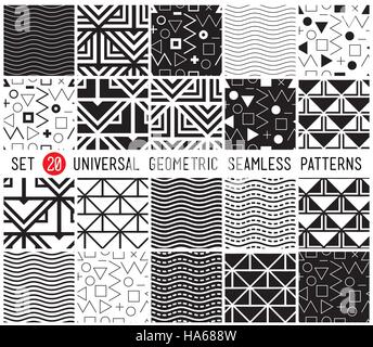Universal set vector seamless patterns Stock Vector