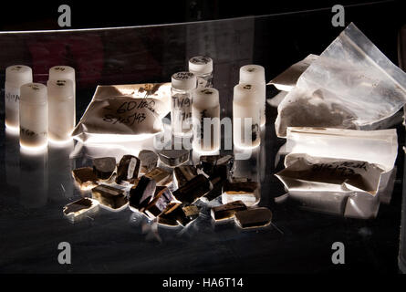 The image showcases a research sample from Los Alamos National Laboratory, identified by the number 5033216817. The research represents advancements in scientific experiments, capturing the precision and focus on groundbreaking work conducted at the laboratory. It emphasizes the importance of scientific innovation and experimentation. Stock Photo