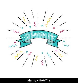 It is summer time. Vector poster flat design Stock Vector