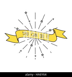 You can do it. Inspirational vector illustration, motivational quotes flat Stock Vector