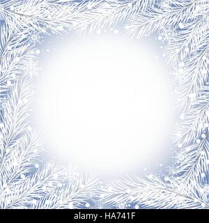 Decorative frame with fir branches Stock Vector