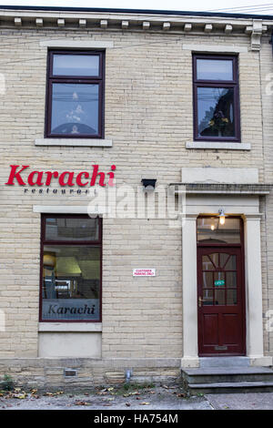 Karachi curry house, one of the first curry houses in Bradford, West Yorkshire. Stock Photo
