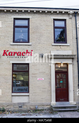 Karachi curry house, one of the first curry houses in Bradford, West Yorkshire. Stock Photo
