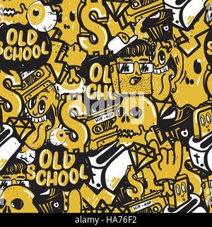 Graffiti Seamless Pattern Stock Vector