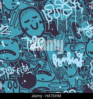 Graffiti Seamless Pattern Color Stock Vector