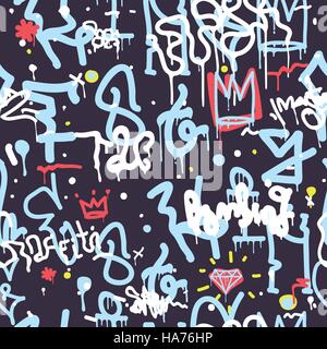 Graffiti Seamless Pattern Color Stock Vector