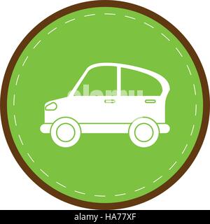 car transport industry contamination icon green circle Stock Vector