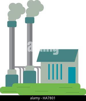 industrial factory buiding pollution symbol Stock Vector