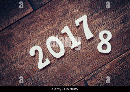 Wood numbers forming number 2017 hi-res stock photography and images - Alamy