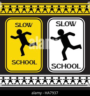 Safety signs warning of the possibility of unforeseen obstacles to movement transport. Stock Vector