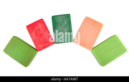 Colorful hygiene soap isolated on white Stock Photo