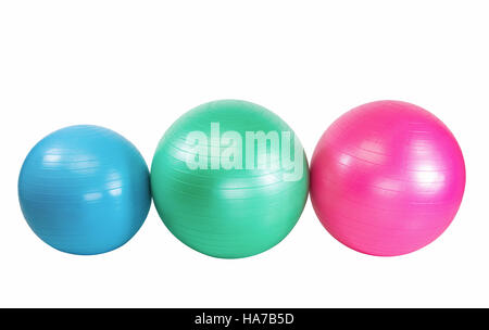 Colorful set of workout balls  for health club Stock Photo