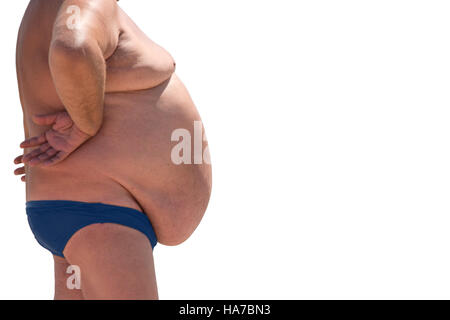 Side view of obese man. Stock Photo