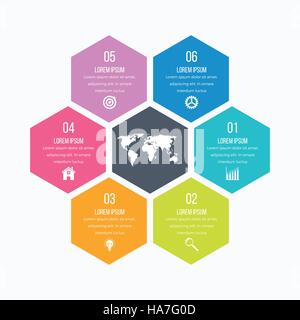 Vector illustration infographics six hexagons Stock Vector Image & Art ...