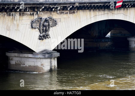 Level of Seine river dropped to normal after a week of floods on June 8, 2016 in Paris. Stock Photo