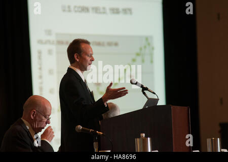 The USDA's Ag Outlook Forum 2013 discussed future agricultural trends and policy, focusing on sustainability, food security, and the agricultural economy, emphasizing the role of science and technology in modern farming practices. Stock Photo