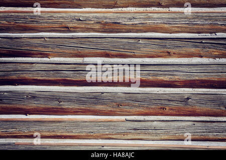 Retro stylized old wooden barn wall background. Stock Photo