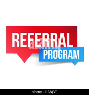 Speech bubble with the word Referral Program red label. Vector stock ...