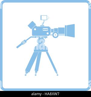 Movie camera icon. Blue frame design. Vector illustration. Stock Vector