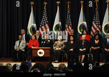 usinterior 3932728782 First Lady Michelle Obama Visits Interior - February 9, 2009 Stock Photo